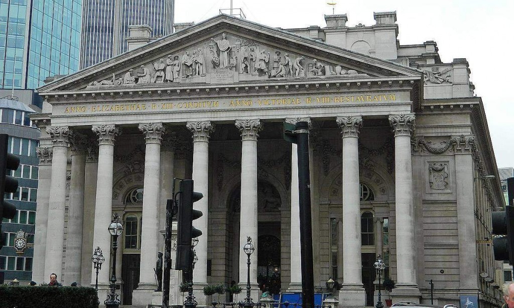 The Royal Exchange in the City of London. Photo credit Freepenguin 