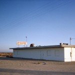 An abandoned cafe on the Salton Sea in California.